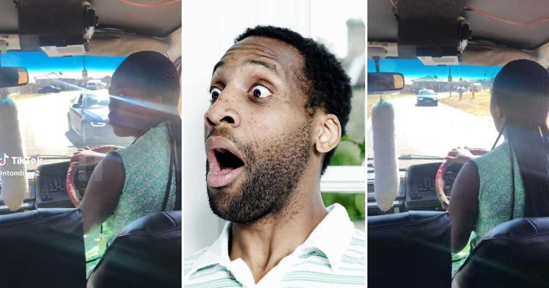 TikTok user @ntomb_ze2 is a female taxi driver who shared the comical video on her page TikTok user @ntomb_ze2 is a female taxi driver who shared the comical video on her page