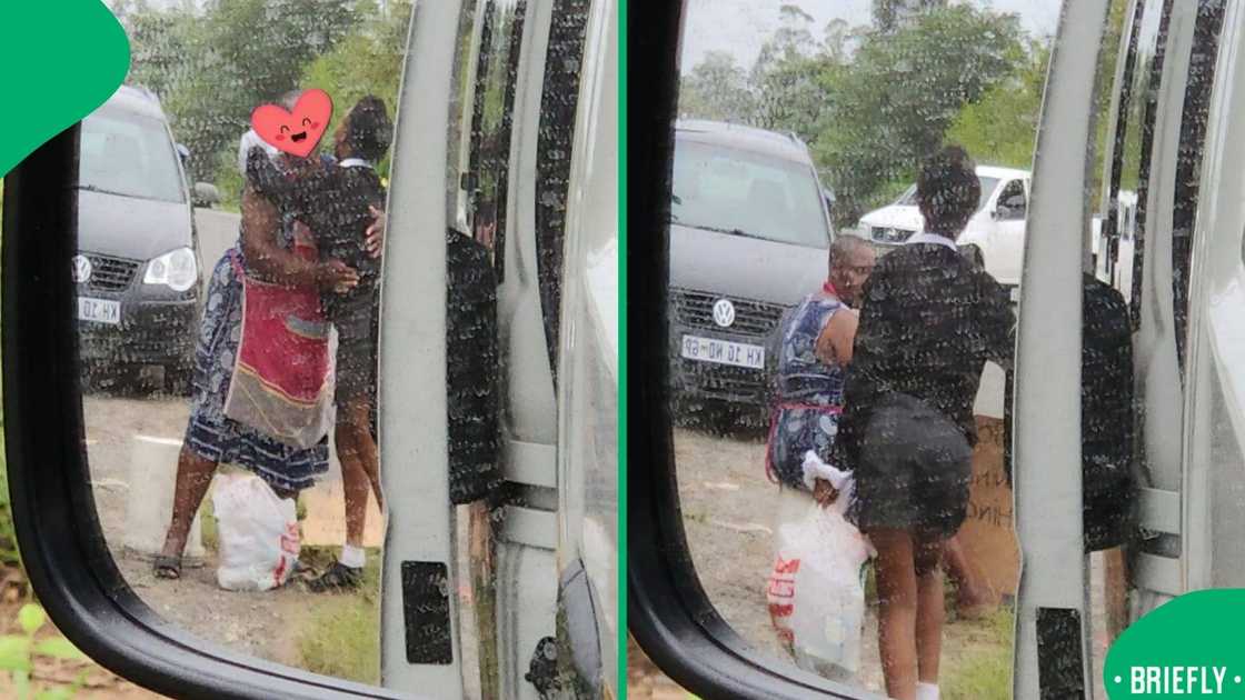The visual on the right captured the daughter standing next to her mother