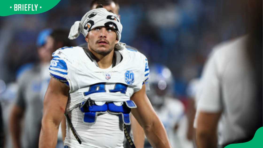 Malcolm Rodriguez of the Detroit Lions during an NFL preseason Malcolm Rodriguez of the Detroit Lions during an NFL preseason