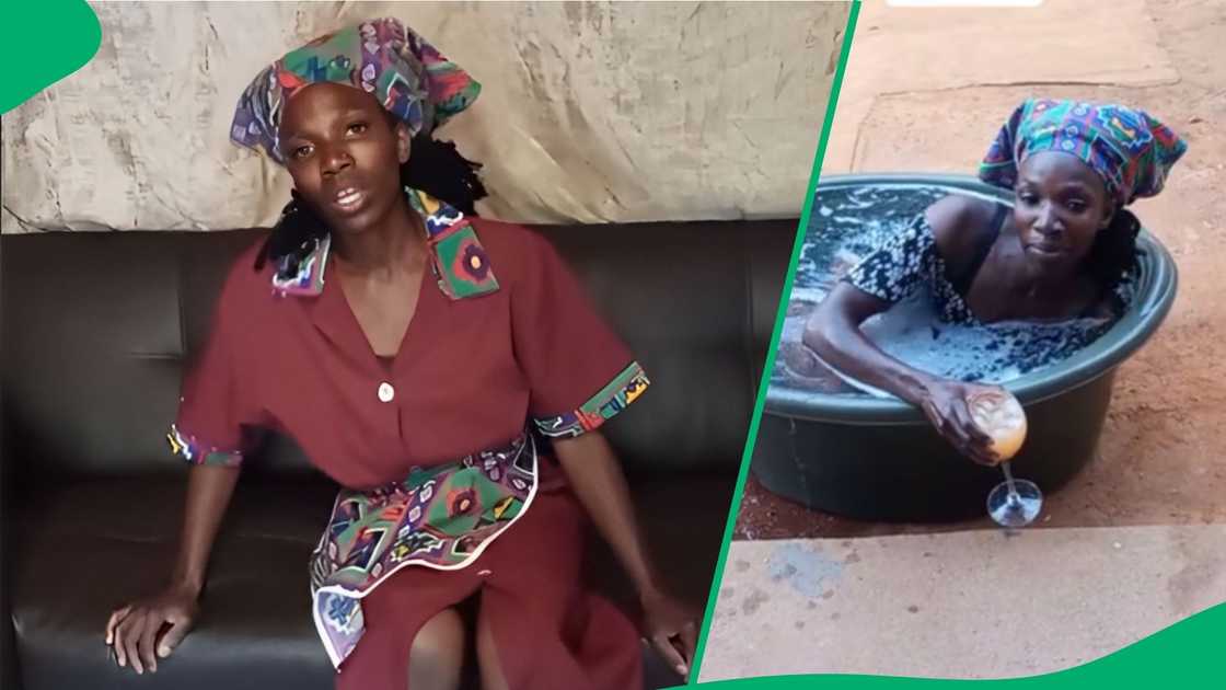 A TikTok user had Mzansi laughing after seeing her in a bath tub full of water