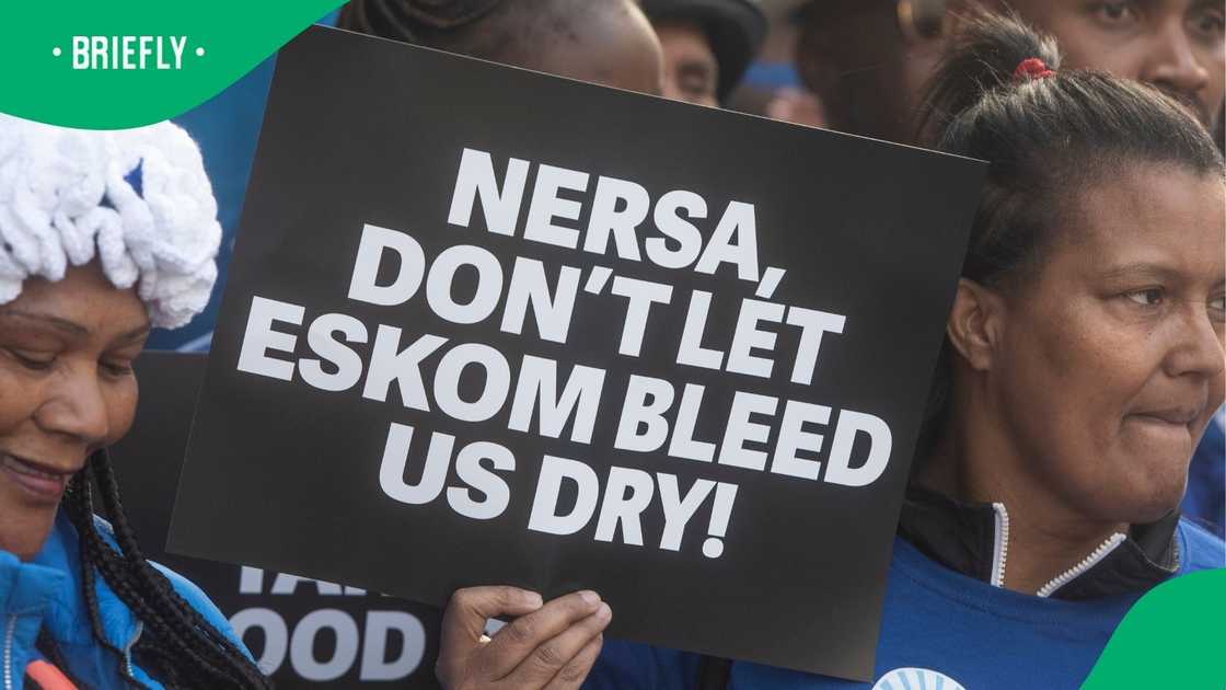 People protesting against Eskom's application People protesting against Eskom's application