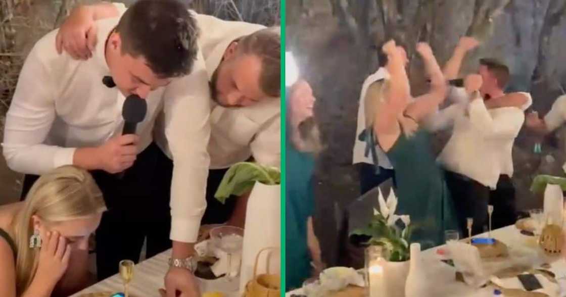Woman shares video of wedding watching rugby.