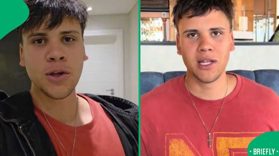 The image on the right captured Chris wearing an orange T-shirt The image on the right captured Chris wearing an orange T-shirt