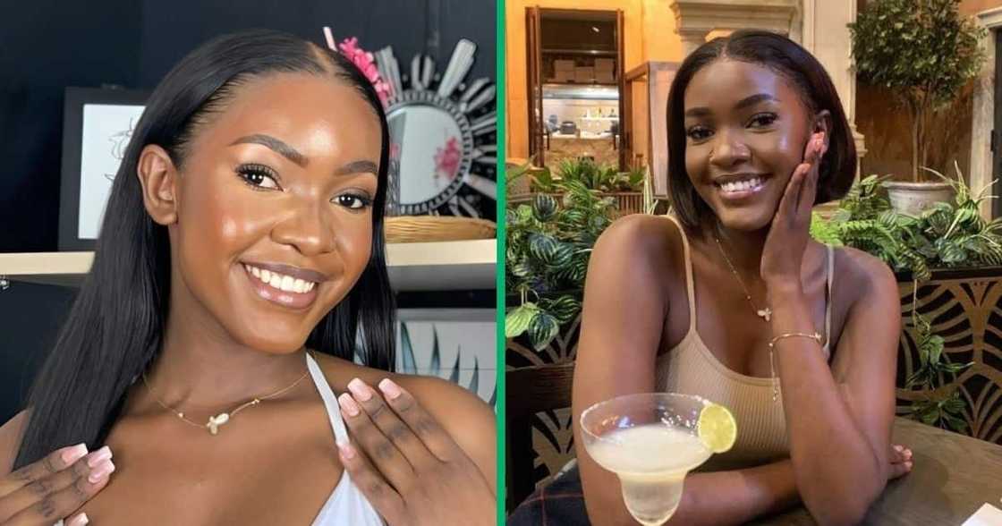 Young black woman poses for photos. Young black woman poses for photos.