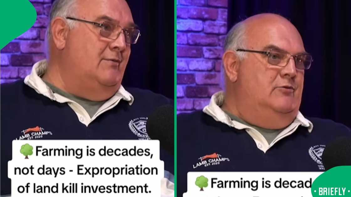 The visual on the right captured an Afrikaner farmer sharing why land expropriation will not benefit South Africa The visual on the right captured an Afrikaner farmer sharing why land expropriation will not benefit South Africa