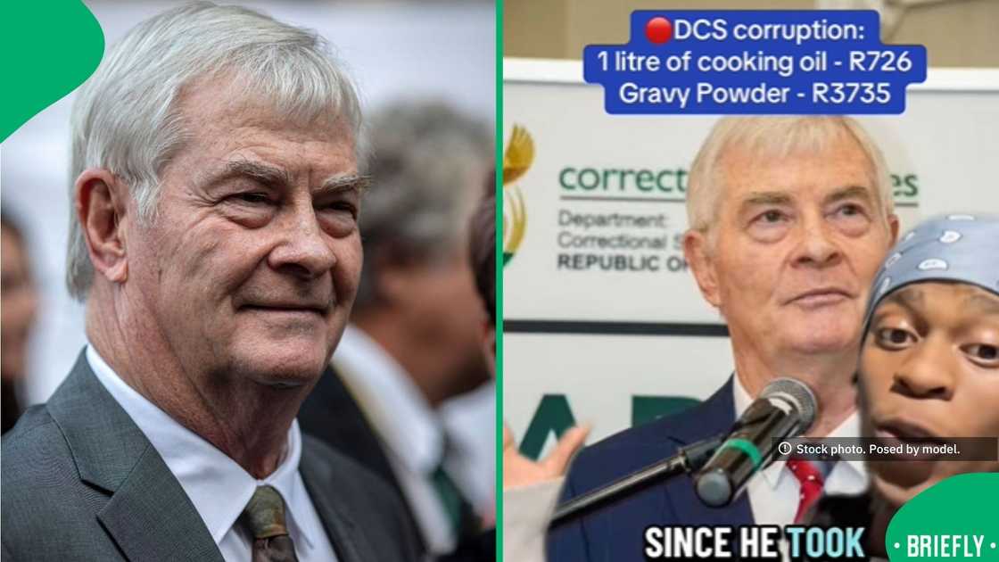 The picture on the right showed the man reacting to the corruption within the department