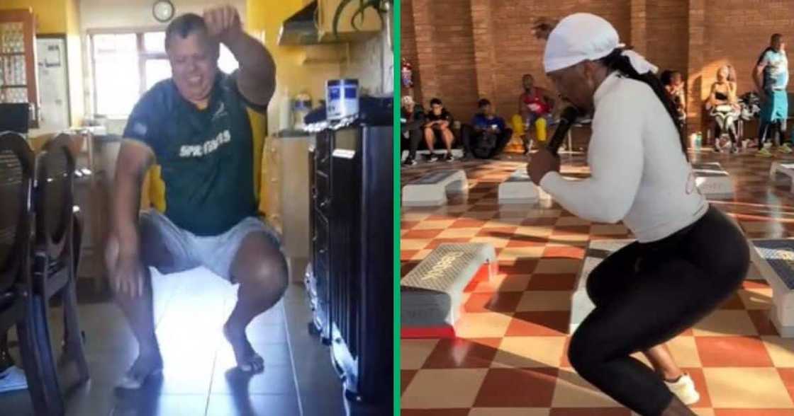 TikTok video show man imitating the King of Squats TikTok video show man imitating the King of Squats