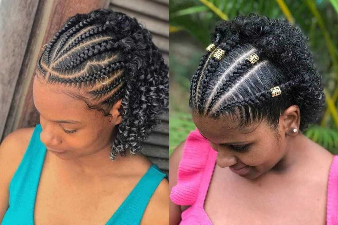 French braids and curls French braids and curls