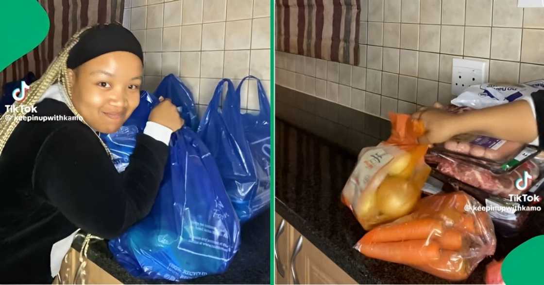 A woman showed her groceries on TikTok