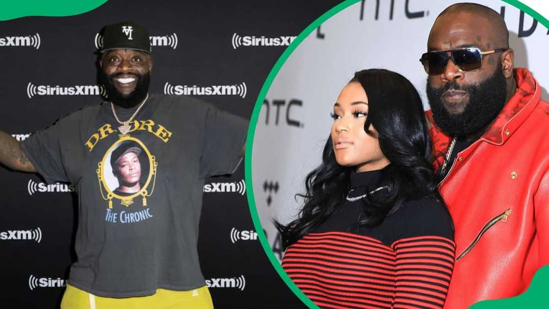 Rick Ross posing for a photo at the SiriusXM Studios in 2023 (L). Rick Ross and Lira Galore having a good time (R) Rick Ross posing for a photo at the SiriusXM Studios in 2023 (L). Rick Ross and Lira Galore having a good time (R)
