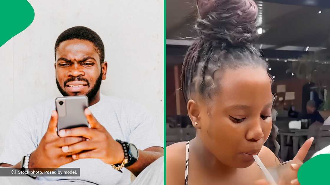 A woman left Mzansi with mixed reactions over her behaviour at a restaurant with her man. A woman left Mzansi with mixed reactions over her behaviour at a restaurant with her man.