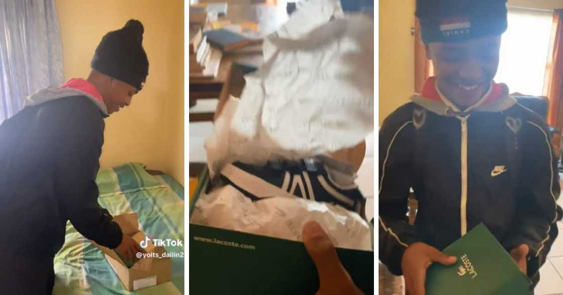 TikTok video of schoolboy receiving wrong pair of Lacoste sneakers he ordered online TikTok video of schoolboy receiving wrong pair of Lacoste sneakers he ordered online