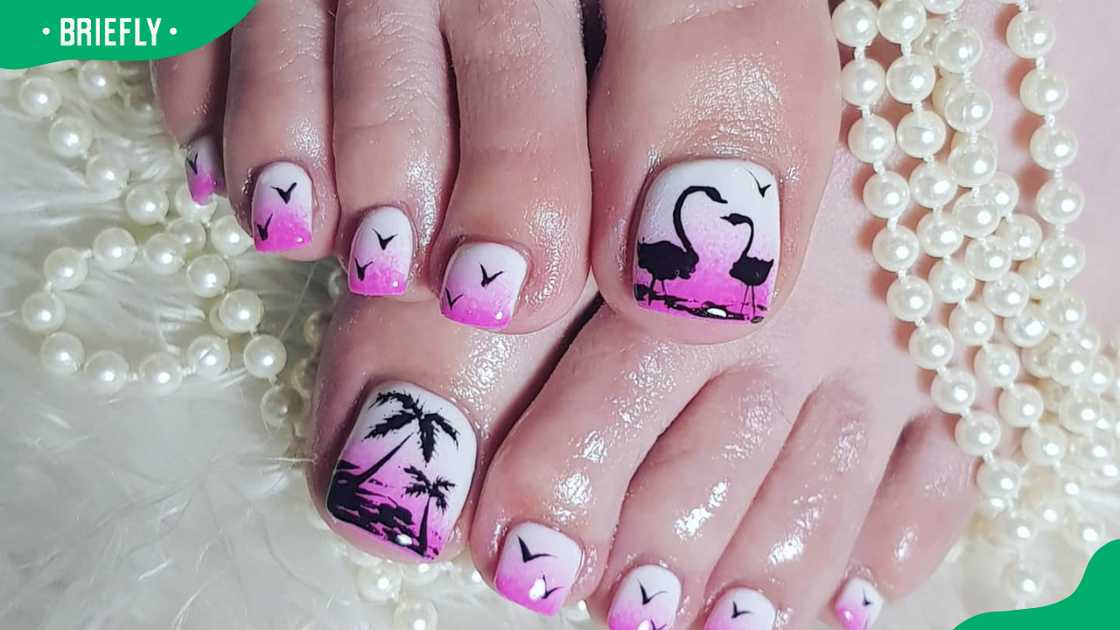 Flamingo fun nails