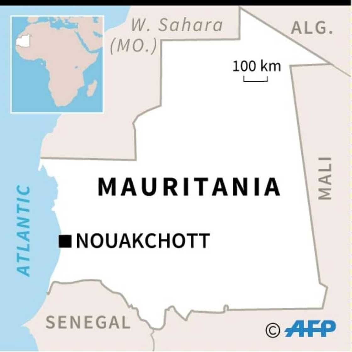 Map of Mauritania showing the capital Nouakchott Map of Mauritania showing the capital Nouakchott