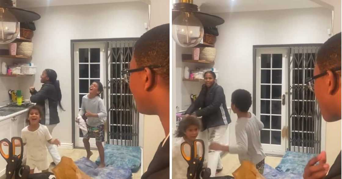 Rachel Kolisi showed off the family fun she and her children had while washing the dishes. Rachel Kolisi showed off the family fun she and her children had while washing the dishes.