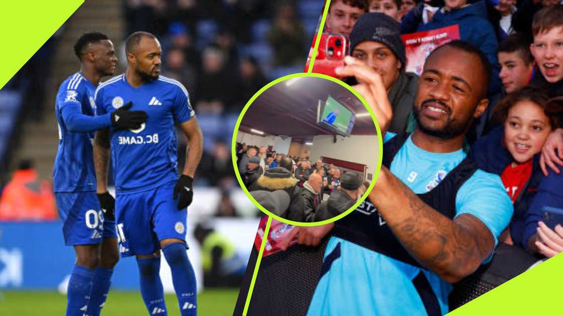 Jordan Ayew reacts after scoring against Chelsea. Jordan Ayew reacts after scoring against Chelsea.