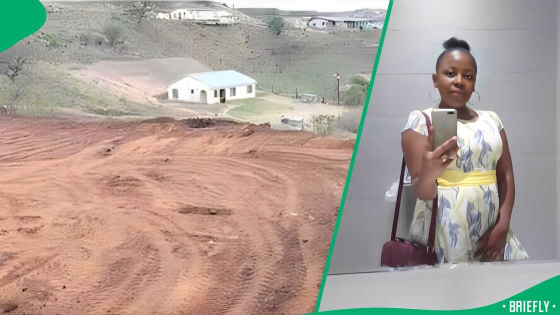 A woman showed the land she bought. A woman showed the land she bought.