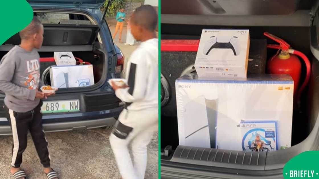 A heartwarming TikTok scene of a South African uncle opening his car boot to reveal a console gift A heartwarming TikTok scene of a South African uncle opening his car boot to reveal a console gift