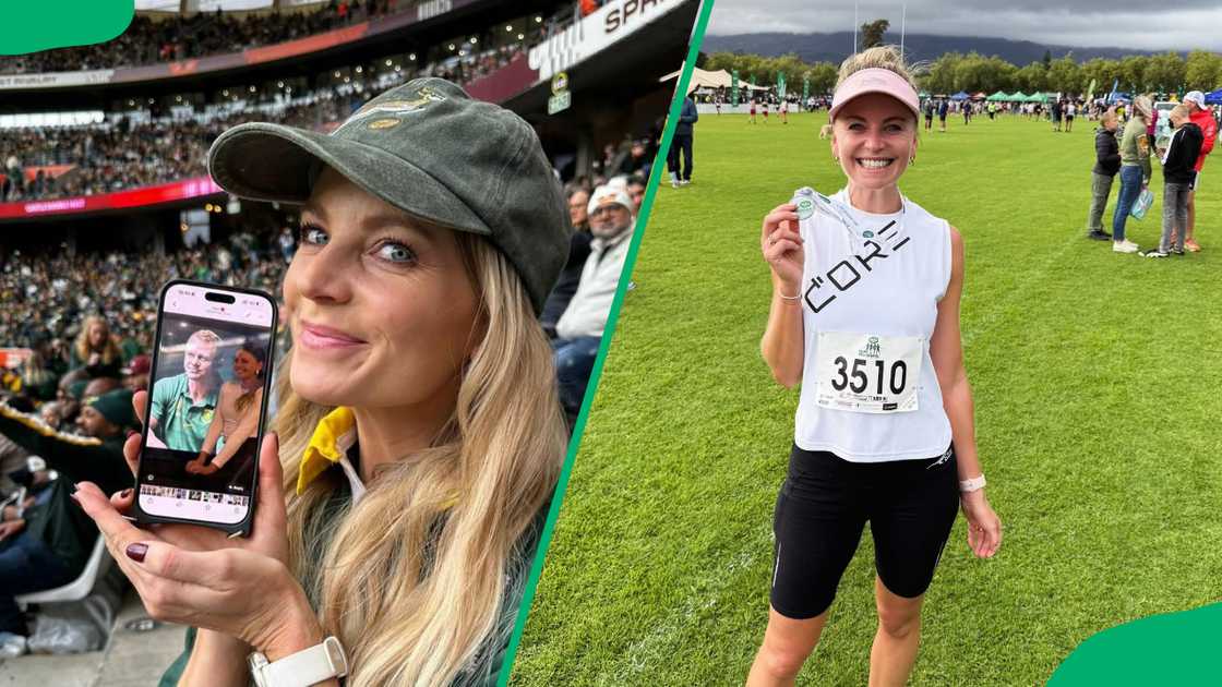 Leani van Niekerk is seen attending a game and after a run