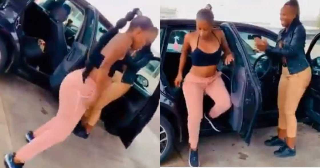 "She Beats Khamo Mphela": SA Reacts to Lady Jiving At Petrol Station