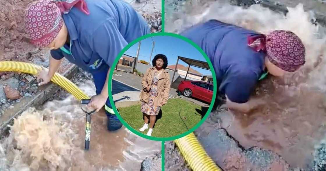 A Johannesburg woman shows what she does at work as a plumber. A Johannesburg woman shows what she does at work as a plumber.