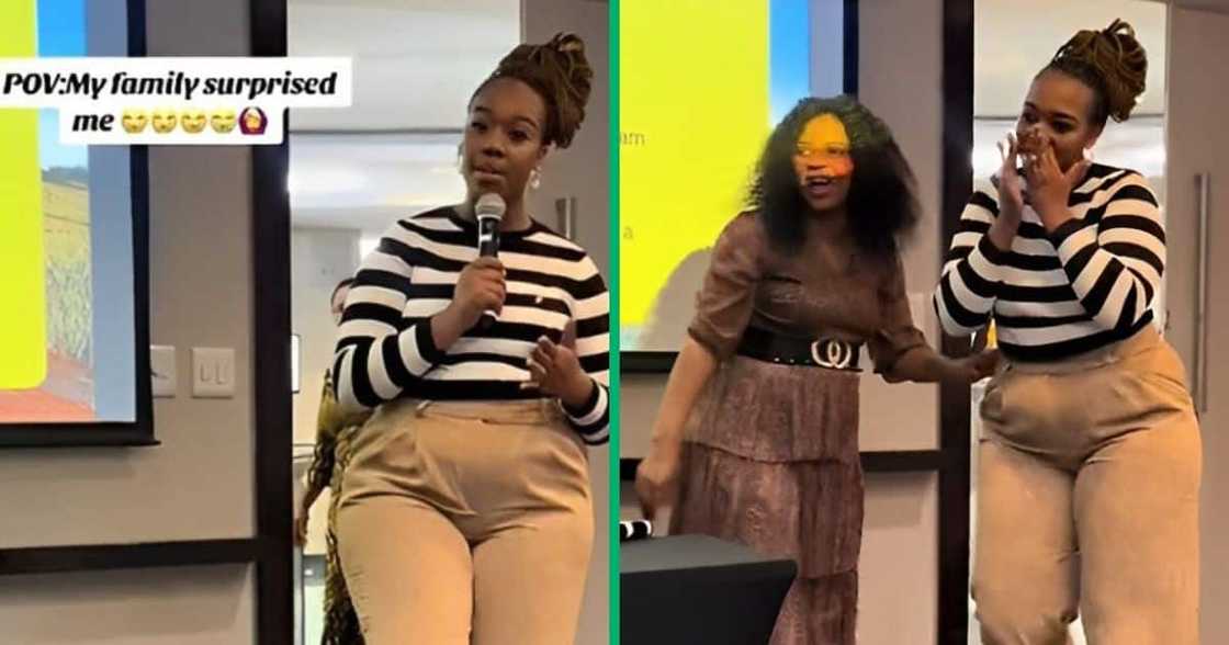 TikTok video shows woman get surprise from family TikTok video shows woman get surprise from family