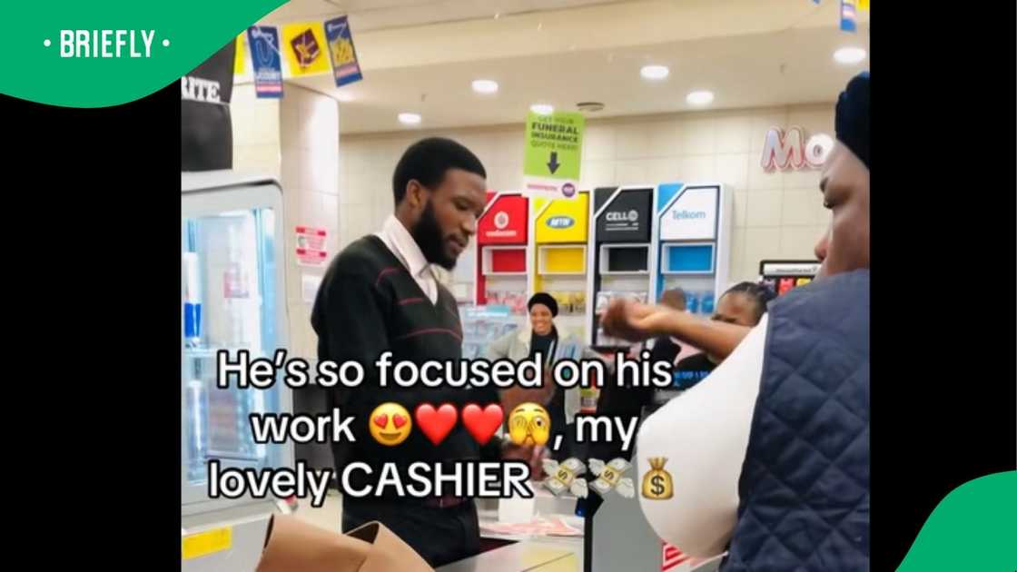 A woman showed off how her man worked hard. A woman showed off how her man worked hard.