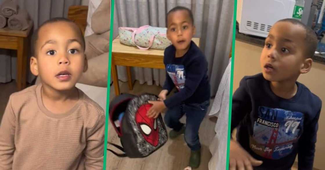 A TikTok video of a child angry that his grandmother ate his sweets