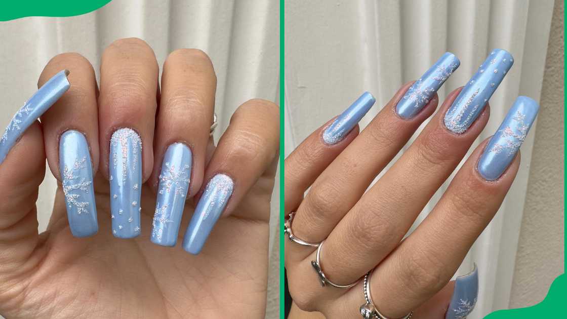 Icy snowflakes nails