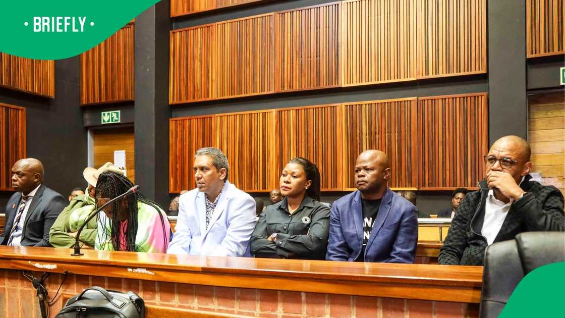 Pule Mabe and his co-accused in court Pule Mabe and his co-accused in court