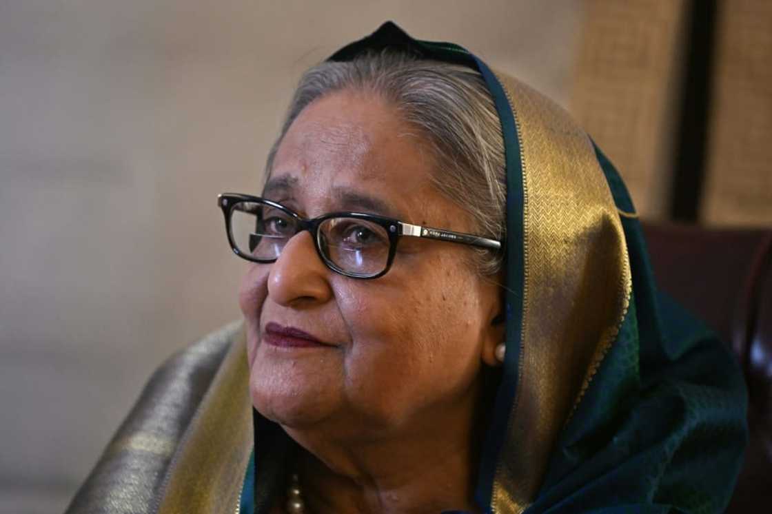 Bangladesh's Prime Minister Sheikh Hasina speaks during an interview in New York on September 22, 2022