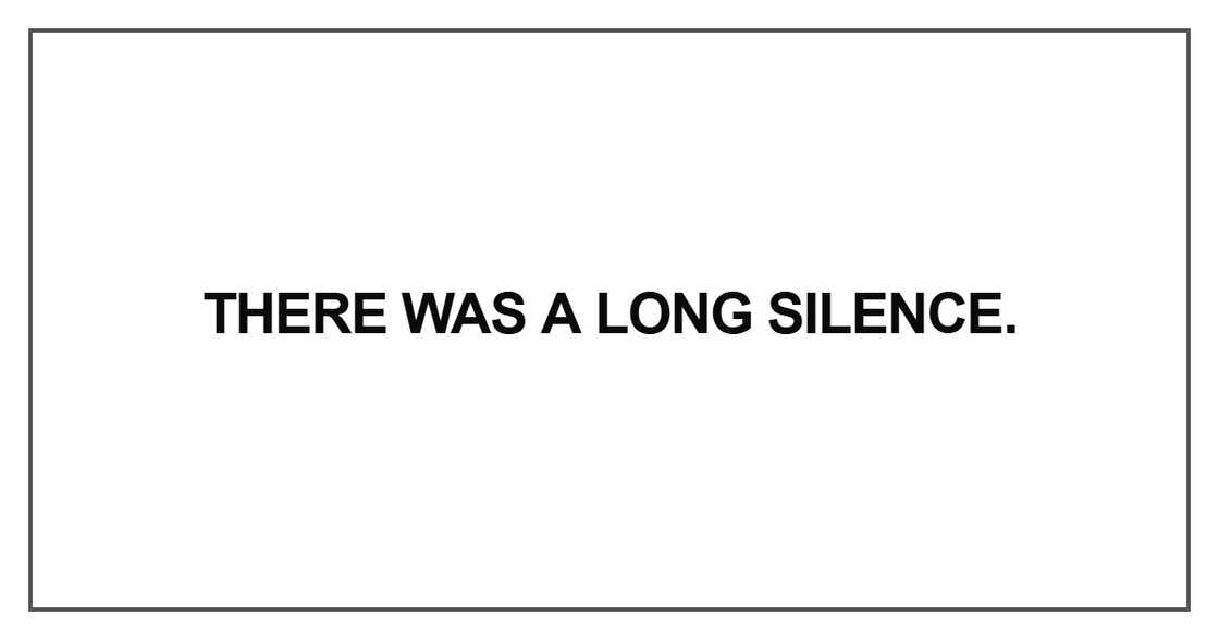 There was a long silence