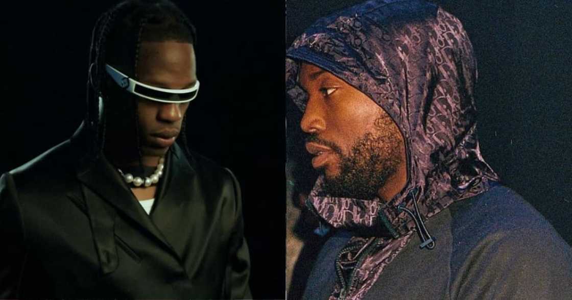 Rap music stars Travis Scott and Meek Mill caught in aggressive confrontation.