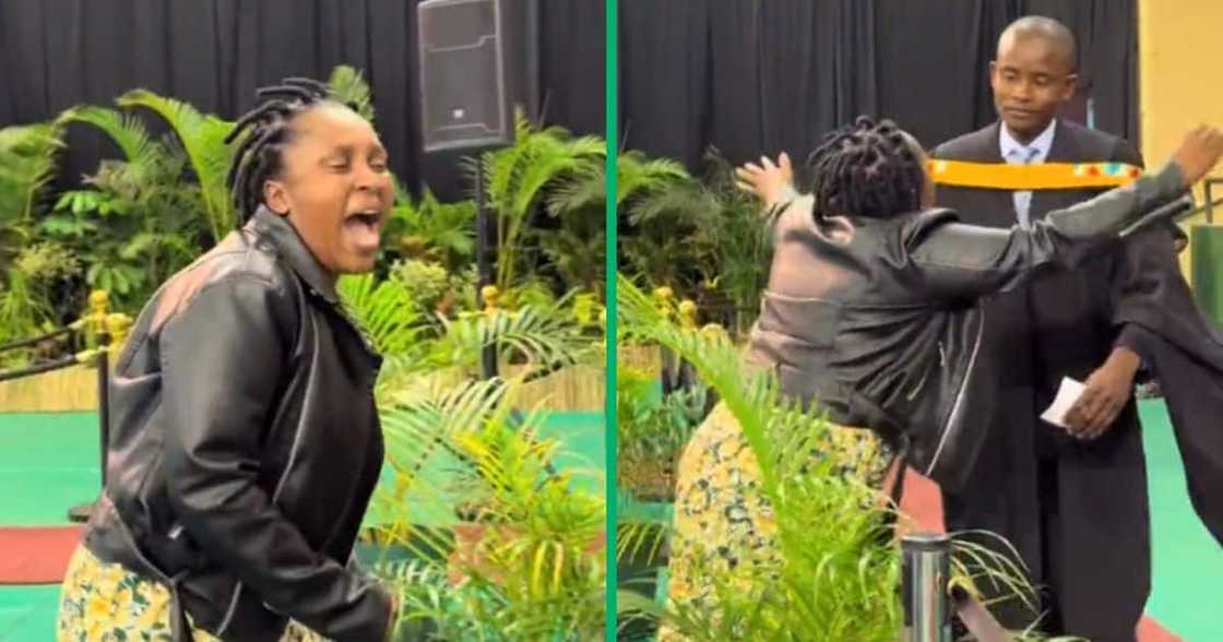 Mother Celebrating Son's UKZN Graduation Mother Celebrating Son's UKZN Graduation