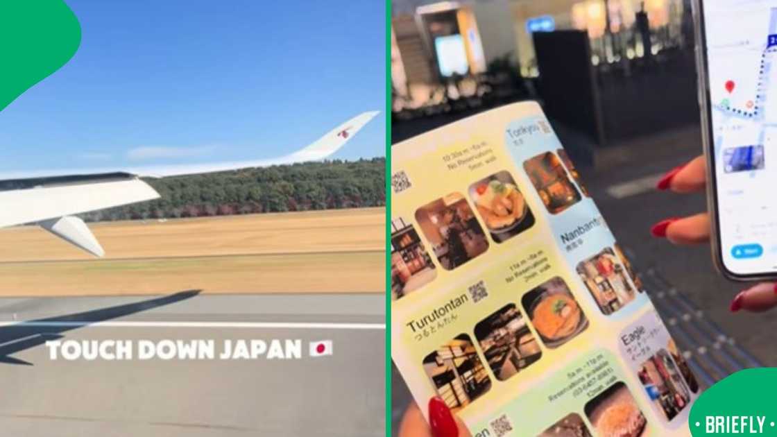 The screenshot on the right captured the food menu in Japan