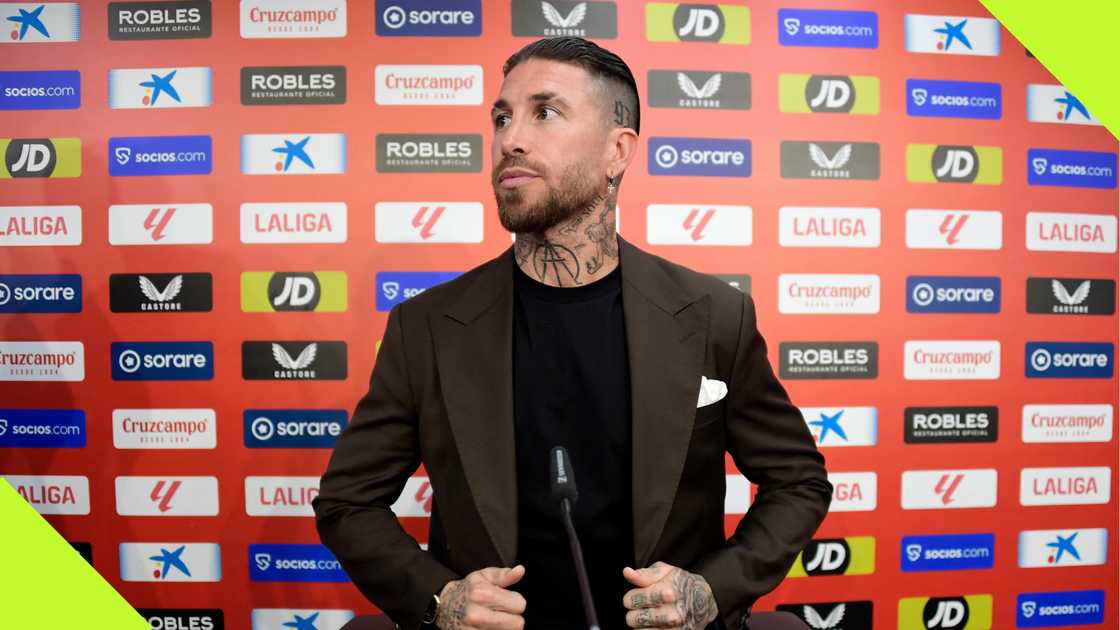 Sergio Ramos during his final press conference for Sevilla before his departure. Sergio Ramos during his final press conference for Sevilla before his departure.
