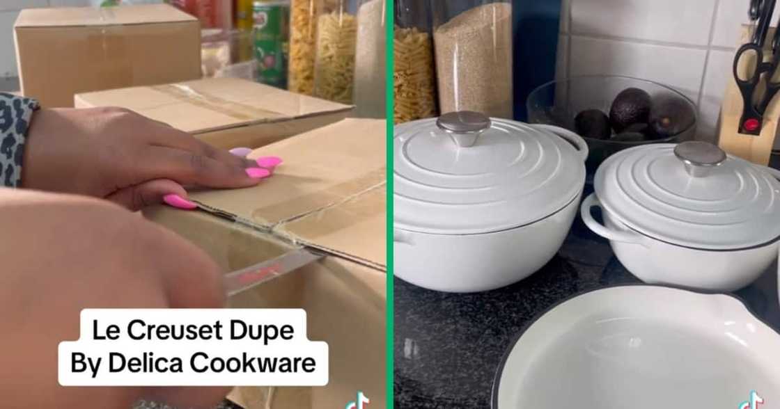A woman unboxed Le Creuset dupes from Takealot A woman unboxed Le Creuset dupes from Takealot