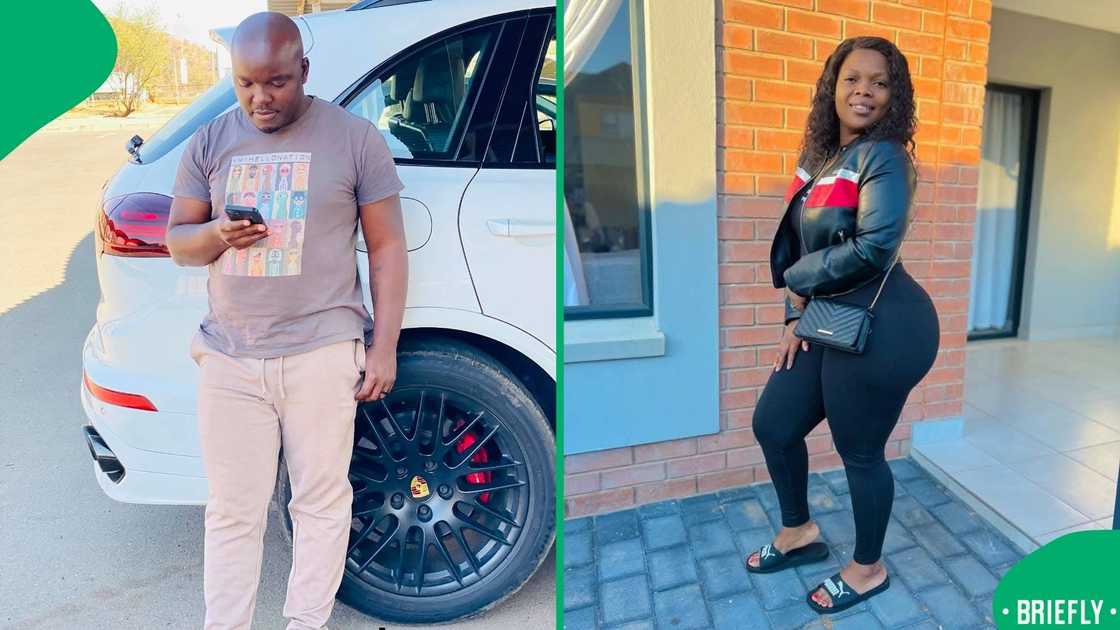 Galaletsang Precious posing outside their home in Johannesburg