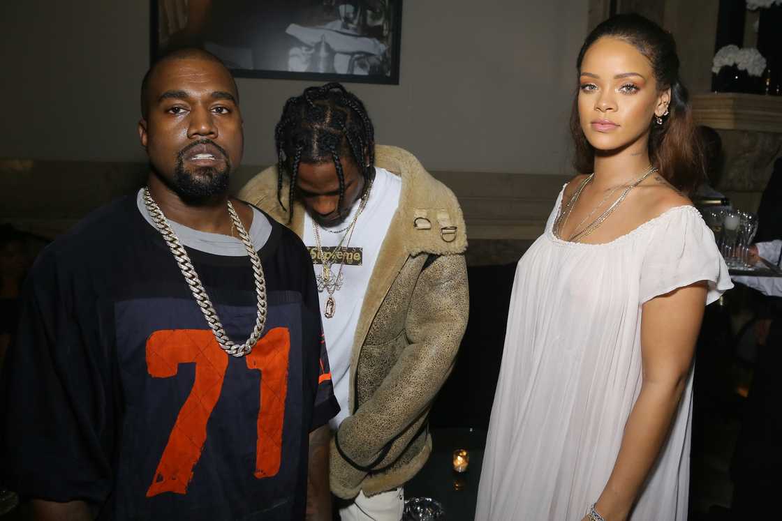 Kanye West, Travis Scott and Rihanna in Paris