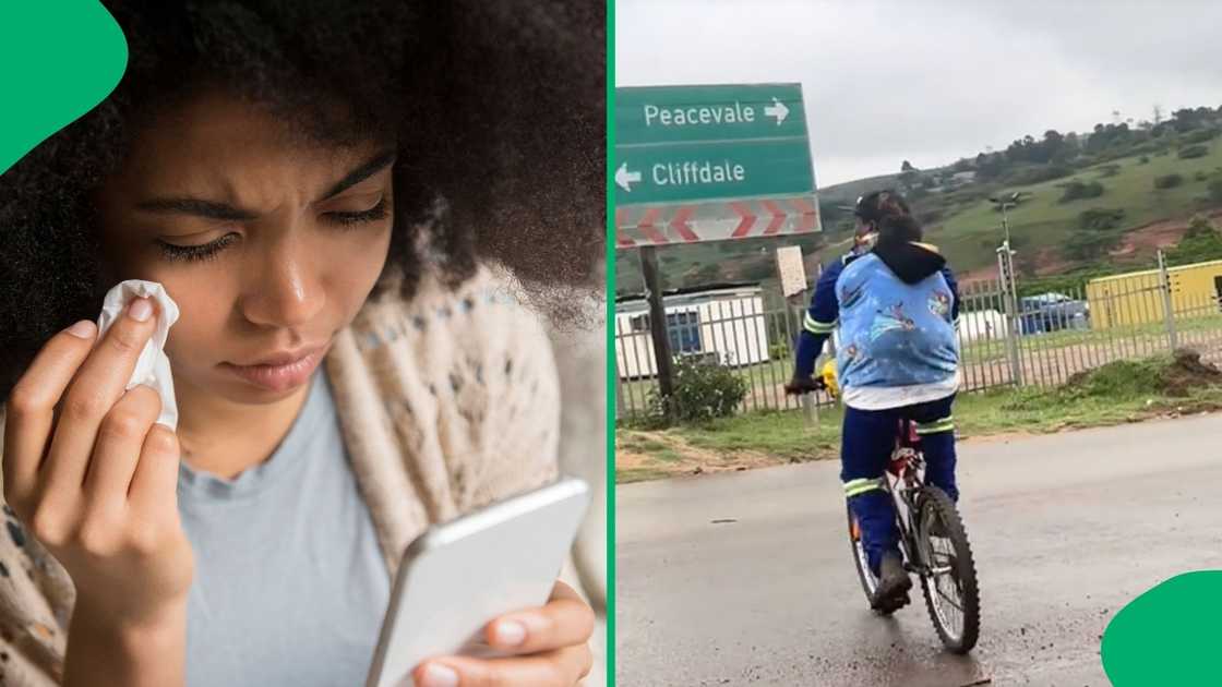 A father cycling with his child touched South Africans A father cycling with his child touched South Africans