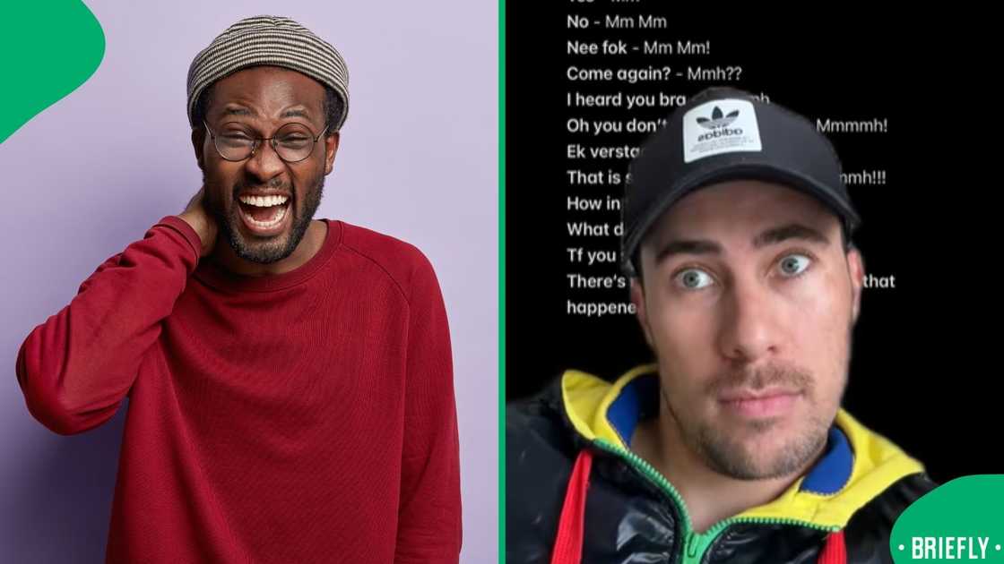 The screenshot on the left showed how sounds can mean different things in South Africa The screenshot on the left showed how sounds can mean different things in South Africa