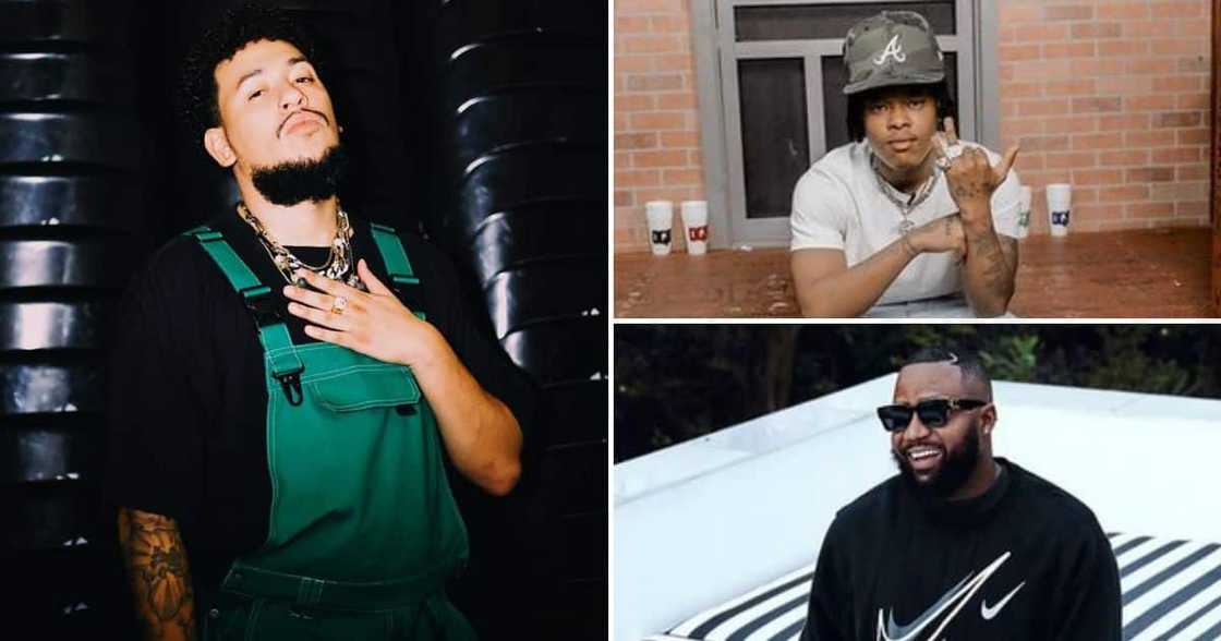 AKA, Nasty C and Cassper Nyovest are South African rappers AKA, Nasty C and Cassper Nyovest are South African rappers