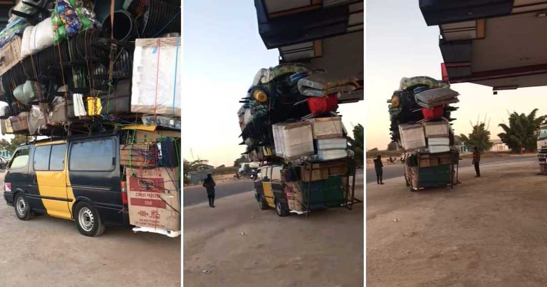 Taxi carrying overload of goods Taxi carrying overload of goods
