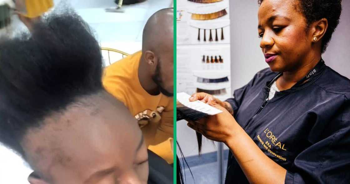 TikTok video show woman with bad hairline at salon in Rusternburg TikTok video show woman with bad hairline at salon in Rusternburg