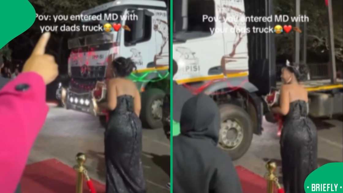 A viral Instagram clip showed cheers as a student arrived at her matric dance in style