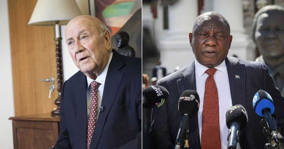 FW De Klerk, Cyril Ramaphosa, President Ramaphosa