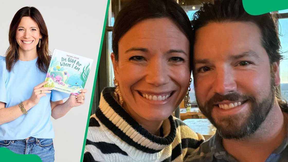 Cruze at a photo shoot for her second kids' book (L). The author and her husband posing for a selfie (R)