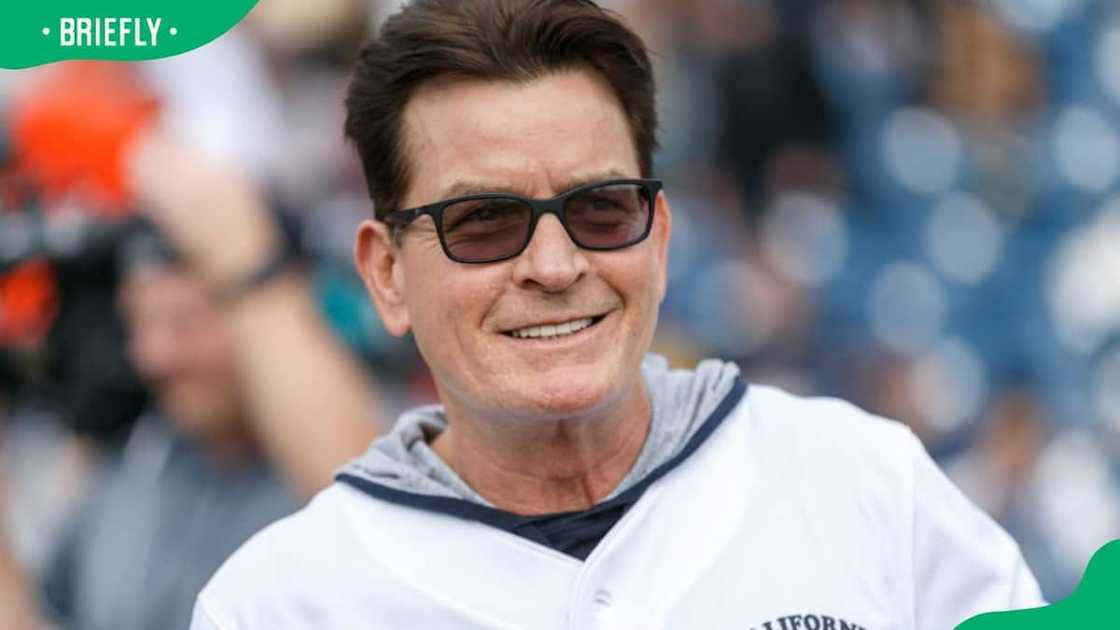Charlie Sheen attending a charity softball game Charlie Sheen attending a charity softball game