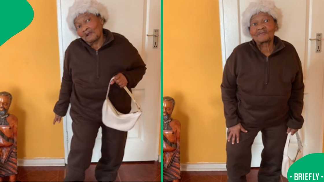 People loved a TikTok of a grandmother confidently modelling a brown SHEIN tracksuit with matching white sneakers