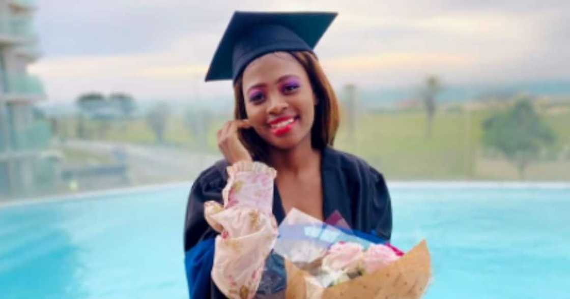 Beautiful PE Graduate Thanks God After Bagging IT Degree